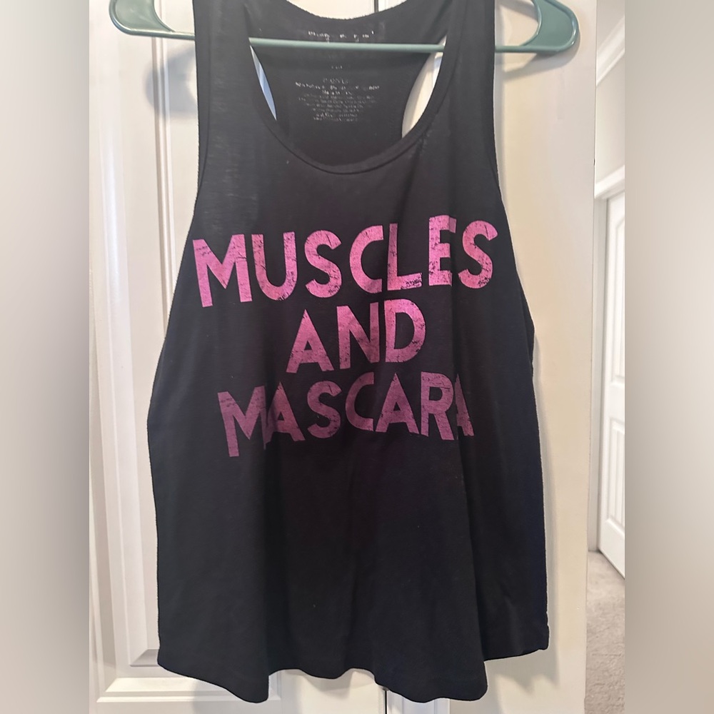 Chic Black Tank with Bold Pink Slogan